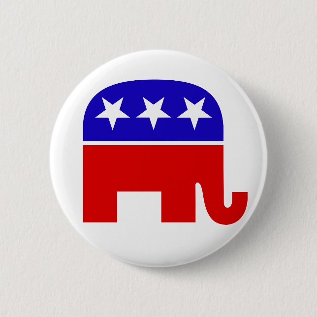 Badge Rond 5 Cm Bouton Eléphant Républicain (Devant)