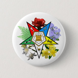 Badge Rond 5 Cm Bouton Emblème floral OES