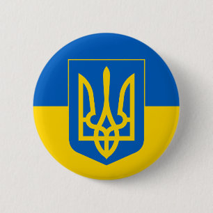Badge Rond 5 Cm bouton emblème ukrainien