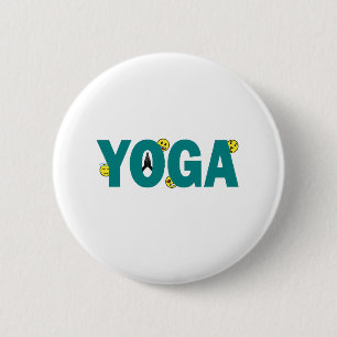 Badge Rond 5 Cm Bouton Emoji Yoga