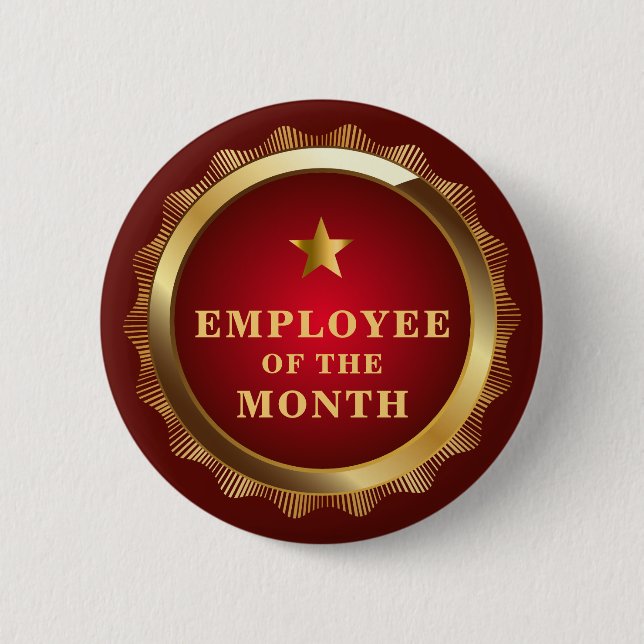 Badge Rond 5 Cm Bouton Employé du mois Gold Stars (Devant)
