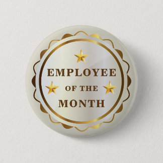 Badge Rond 5 Cm Bouton Employé du mois Gold Stars