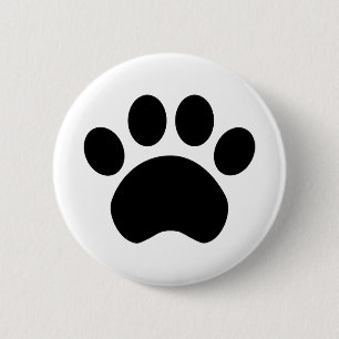 Badge Rond 5 Cm Bouton Empreinte de patte mou