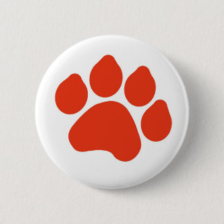 Badge Rond 5 Cm Bouton Empreinte de patte rouge
