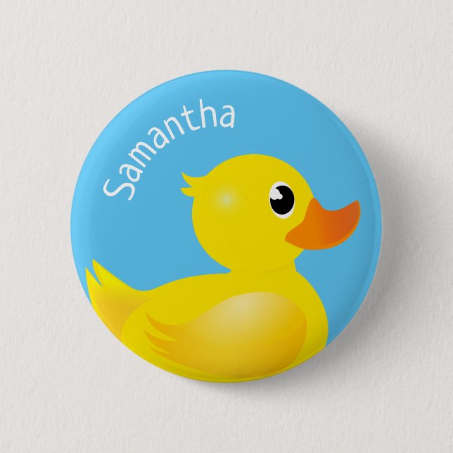 Badge Rond 5 Cm Bouton en caoutchouc jaune (Devant)