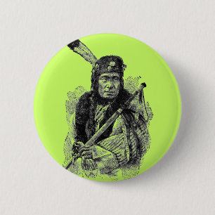 Badge Rond 5 Cm Bouton en chef indien