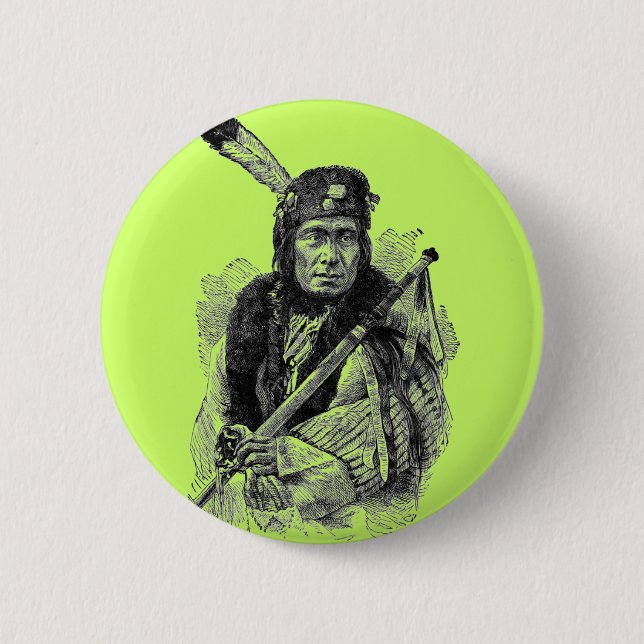 Badge Rond 5 Cm Bouton en chef indien (Devant)