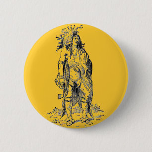 Badge Rond 5 Cm Bouton en chef indien