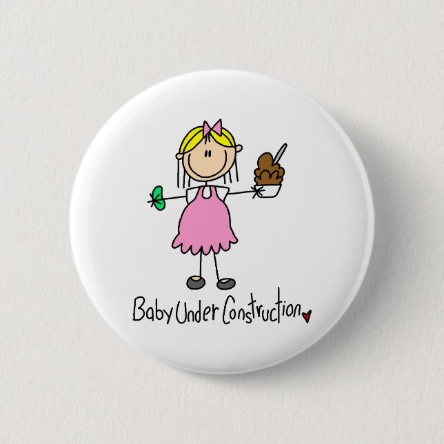Badge Rond 5 Cm Bouton en construction de bébé (Devant)