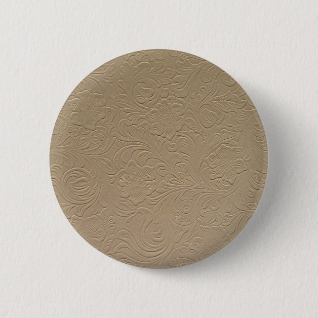 Badge Rond 5 Cm Bouton en cuir floral (Devant)