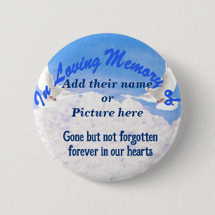 Badge Rond 5 Cm Bouton En Mémoire De_ Pinback