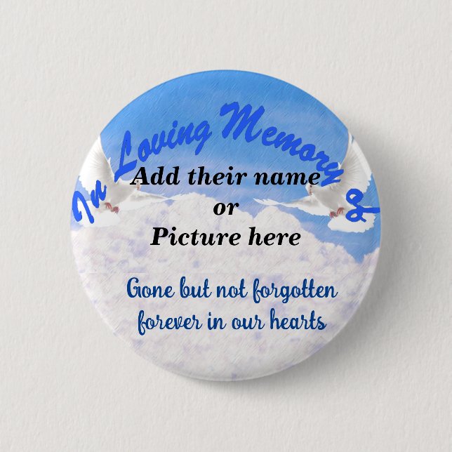 Badge Rond 5 Cm Bouton En Mémoire De_ Pinback (Devant)