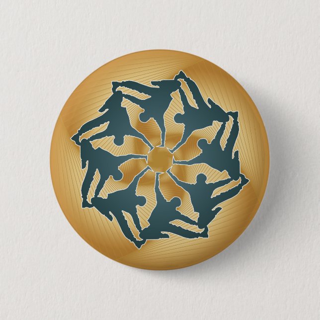Badge Rond 5 Cm Bouton en spirale de smurf (Devant)