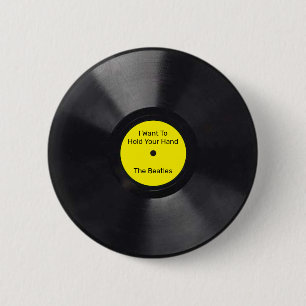 Badge Rond 5 Cm Bouton enregistrement de vinyle