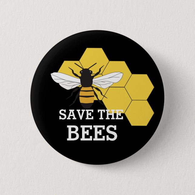 Badge Rond 5 Cm Bouton Enregistrer les abeilles (Devant)