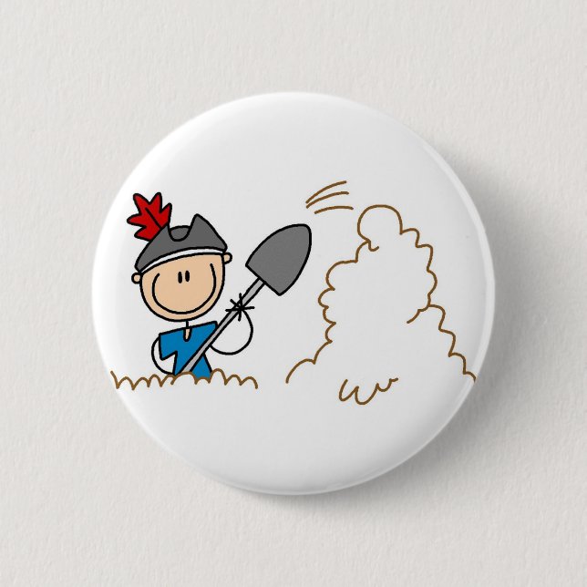 Badge Rond 5 Cm Bouton enterré de pirate de trésor (Devant)