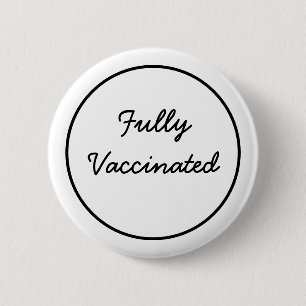 Badge Rond 5 Cm Bouton entièrement vacciné