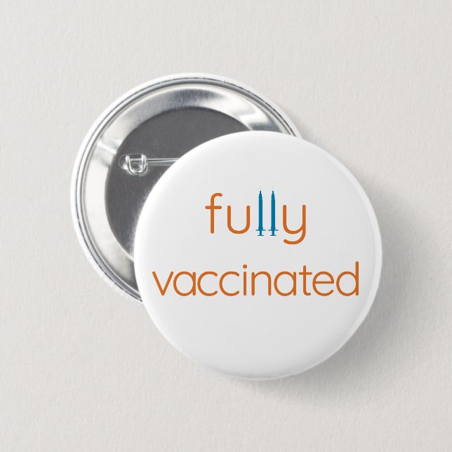 Badge Rond 5 Cm bouton entièrement vacciné (Devant & derrière)