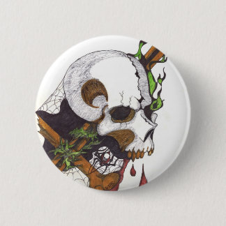 Badge Rond 5 Cm Bouton épineux de crâne