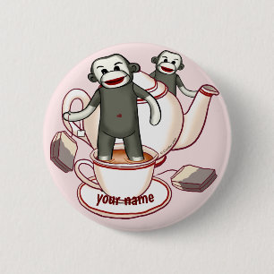 Badge Rond 5 Cm Bouton épingle à thé à singe de réserve