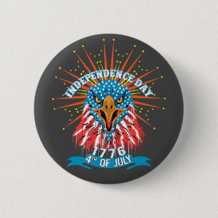 Badge Rond 5 Cm Bouton épingle Américain beau Impressionnant Aigle
