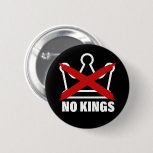 Badge Rond 5 Cm Bouton épinglé anti-monarchie « Pas de rois »