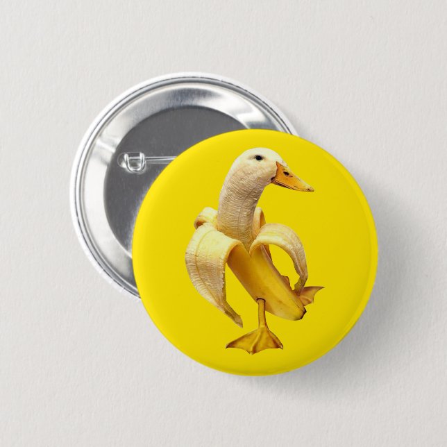 Badge Rond 5 Cm Bouton épingle Banana Canard mème (Devant & derrière)