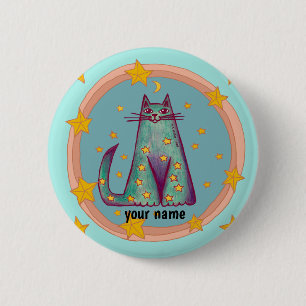 Badge Rond 5 Cm Bouton épinglé Chat de frontière