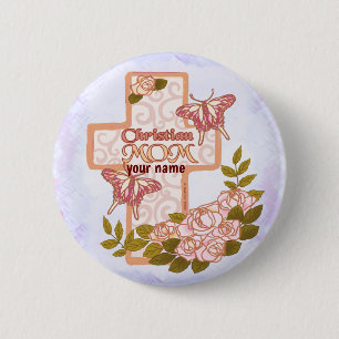 Badge Rond 5 Cm Bouton épingle Christian Mom