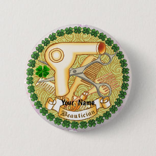 Badge Rond 5 Cm Bouton épinglé de beautician irlandais