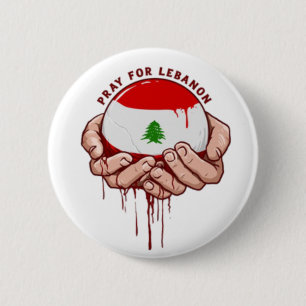 Badge Rond 5 Cm Bouton épinglé de prière pour le Liban