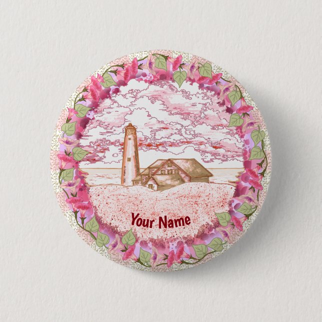 Badge Rond 5 Cm Bouton épingle du phare Dawn (Devant)