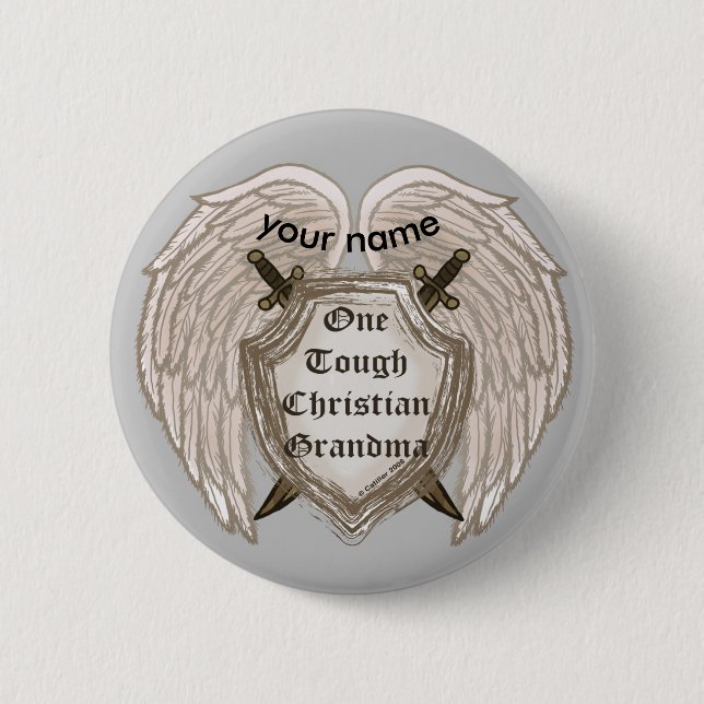 Badge Rond 5 Cm Bouton épinglette de Christian Grandma (Devant)