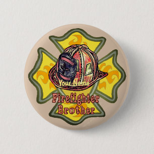 Badge Rond 5 Cm Bouton épinglette du frère pompier