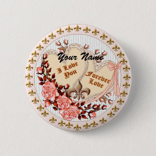 Badge Rond 5 Cm Bouton épinglette du mariage Forever Love