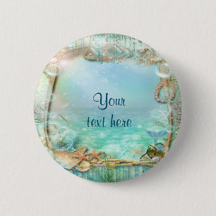 Badge Rond 5 Cm Bouton Épinglette Élégante de Plage Tropicale Ench