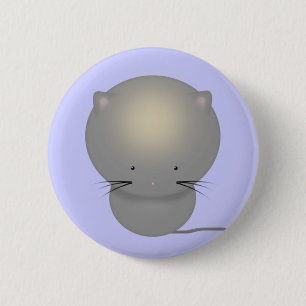 Badge Rond 5 Cm Bouton épinglette Petit Chat Gris