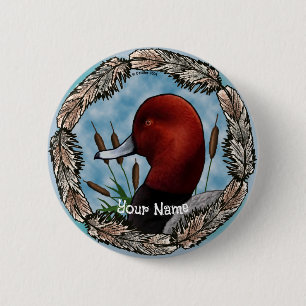 Badge Rond 5 Cm Bouton épinglette RedHead Duck