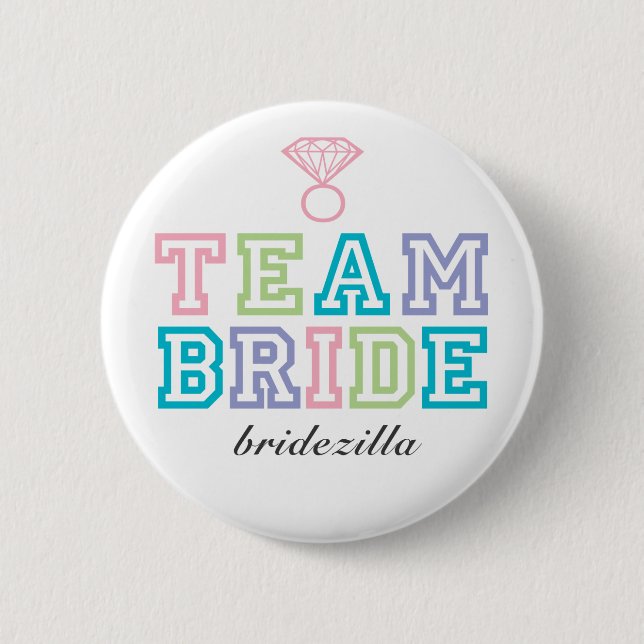 Badge Rond 5 Cm Bouton Epouse d'équipe (Devant)