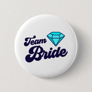 Badge Rond 5 Cm Bouton Équipe Mariée