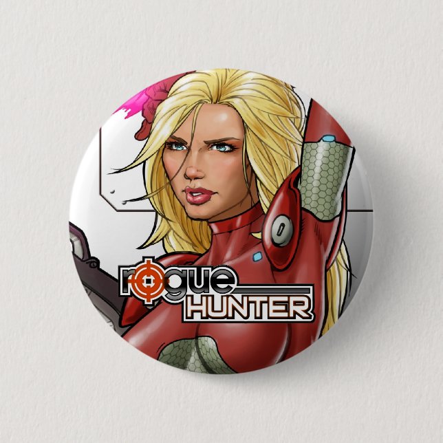 Badge Rond 5 Cm Bouton escroc de chasseur (Devant)