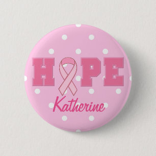 Badge Rond 5 Cm Bouton Espérance du cancer du sein