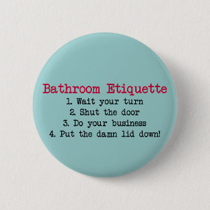 Badge Rond 5 Cm Bouton Étiquette Salle de bain