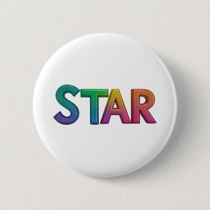 Badge Rond 5 Cm Bouton étoile