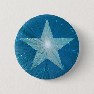 Badge Rond 5 Cm Bouton étoile bleue