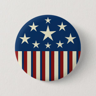 Badge Rond 5 Cm Bouton étoile patriotique