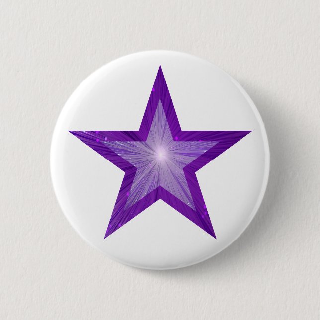 Badge Rond 5 Cm Bouton étoile violet blanc (Devant)