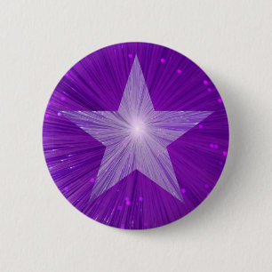 Badge Rond 5 Cm Bouton Étoile violette