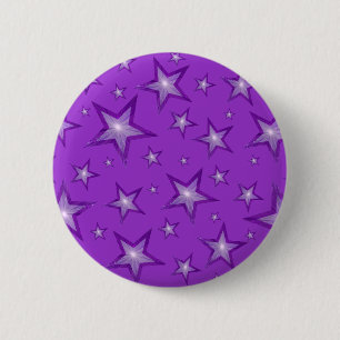 Badge Rond 5 Cm Bouton Étoiles violet violet