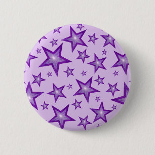 Badge Rond 5 Cm Bouton Étoiles violettes violet pâle